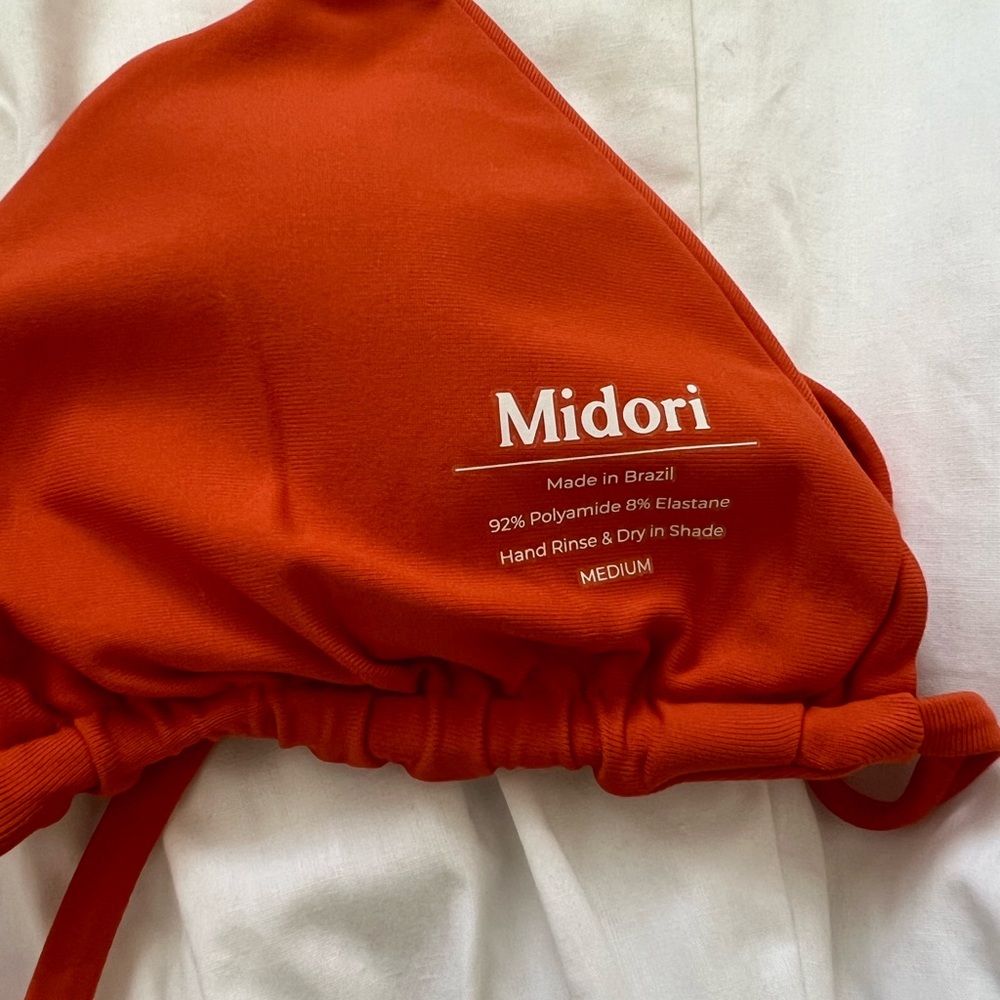 Midori orange triangle bikini top - M